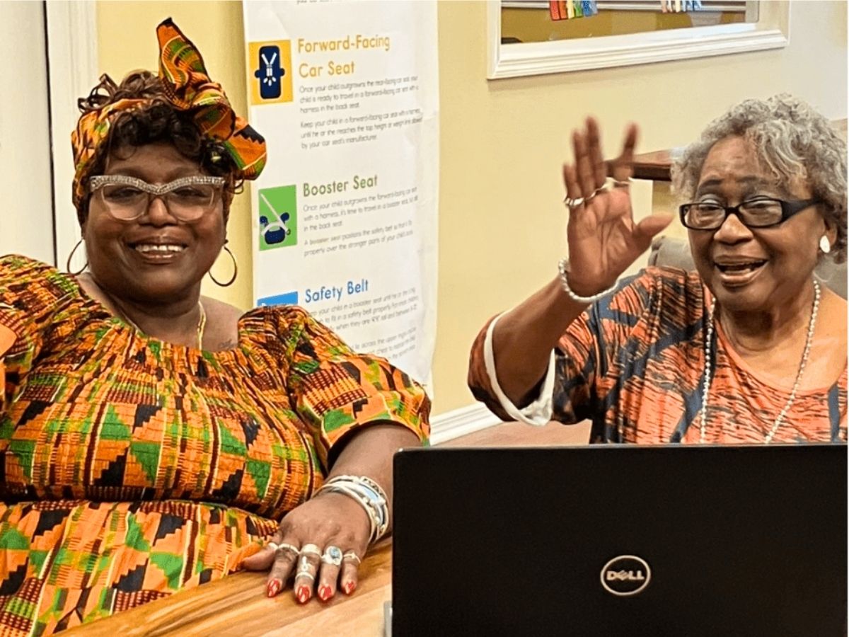 Two Classroom Grandparent volunteers participate in a virtual AmeriCorps Town Hall, sharing how mentoring elementary students brings purpose, joy, and confidence to both children and volunteers.