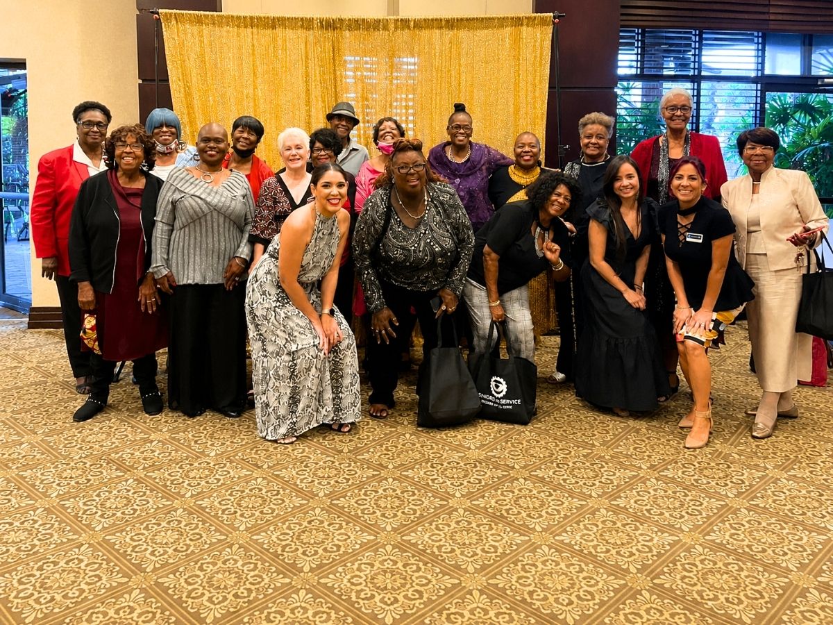 Classroom Grandparent volunteers gather with the Seniors in Service team during the Annual Volunteer Appreciation Luncheon.