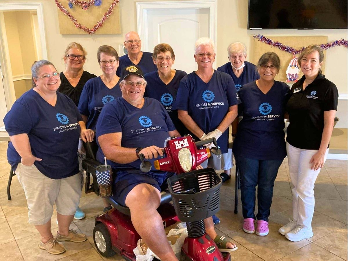 Volunteers at Grace's Food Pantry gather before serving seniors and families experiencing food insecurity in Pasco County.