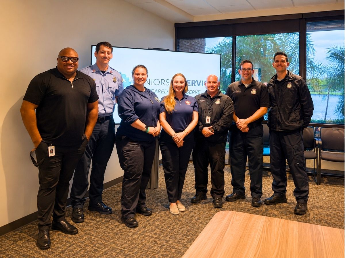 Pasco County community paramedics and Health Buddies partners gather to support senior wellness and social connection.