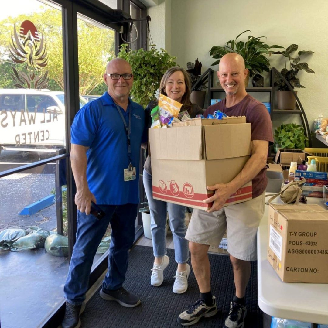 Volunteer Neil delivers donated supplies to All Ways Wellness Center after applying his lifelong skills to support local nonprofits.