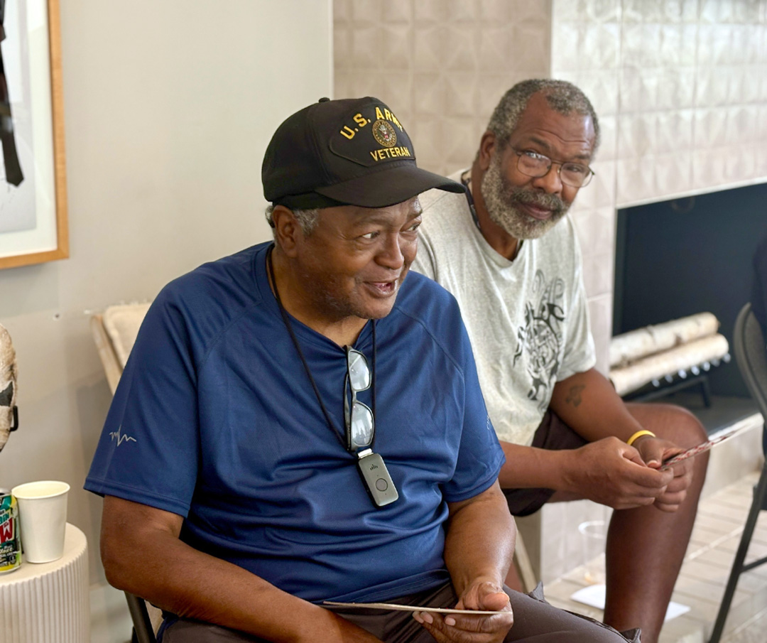 Veterans participating in a community gathering through Seniors in Service Operation: Veteran Connect program.