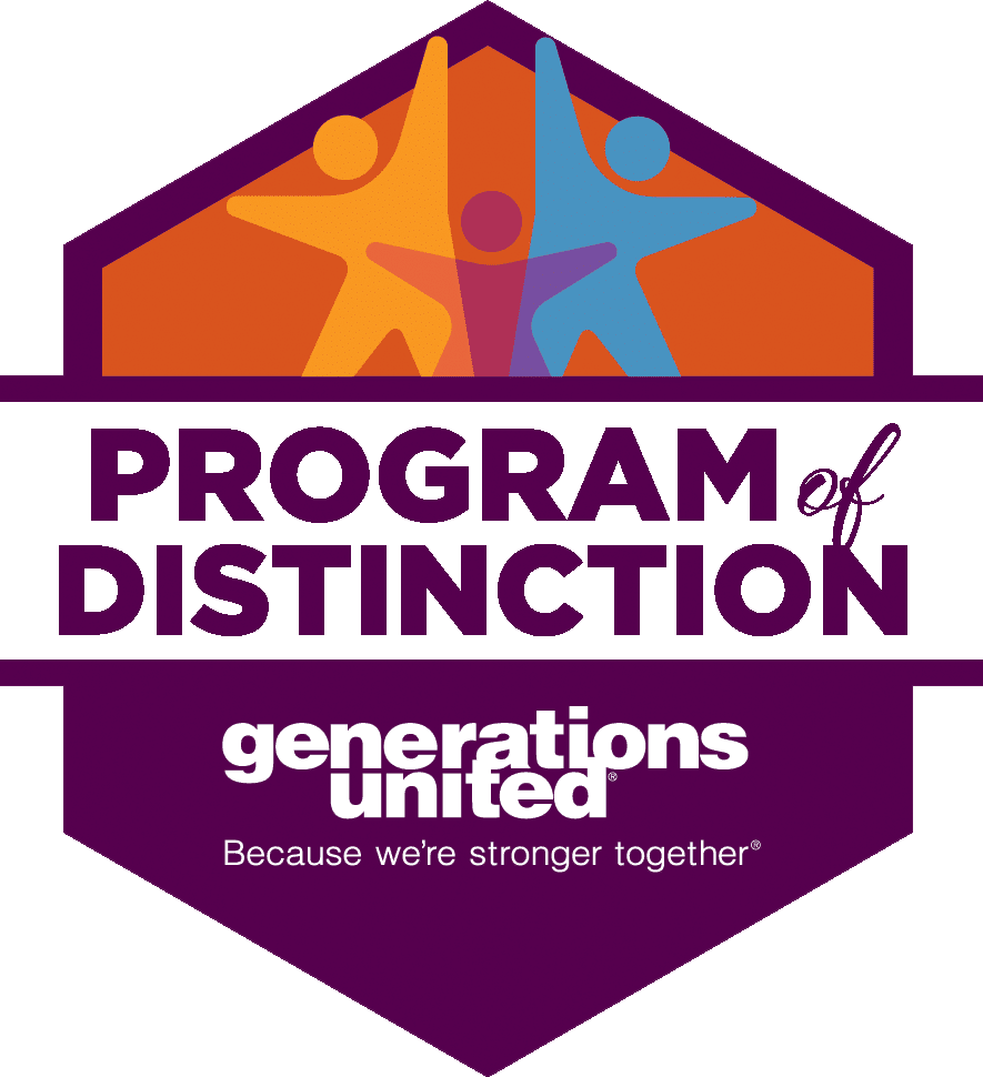 Generations United Program of Distinction badge recognizing excellence in intergenerational programming.
