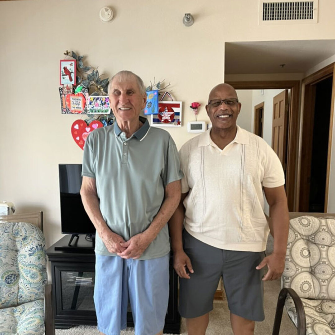 Seniors Companion volunteer and program member enjoy spending time together.