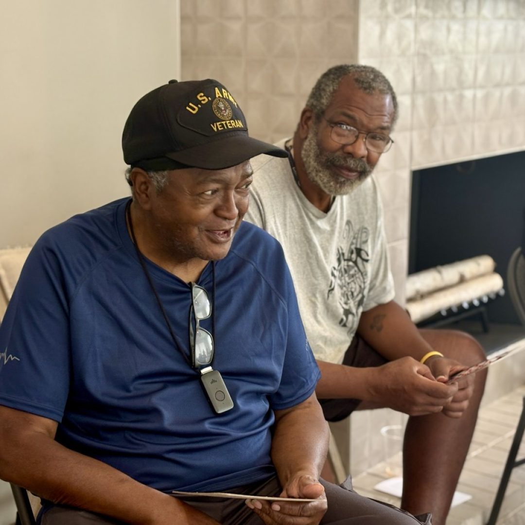 Veterans play a round of Bingo at a community gathering.