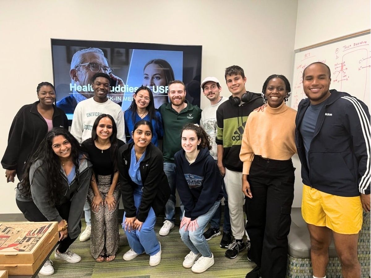 University of South Florida students participating in Health Buddies volunteer training with Seniors in Service of Tampa Bay.